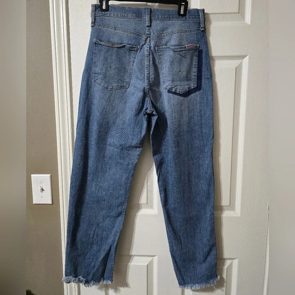 Hudson Kass Stella Straight Crop Light Wash Jeans, Frayed Hem, High Rise, EUC! - Picture 8 of 13